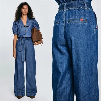 Dámské džíny BIG STAR DÁMSKÉ DŽÍNY WIDE S PÁSKEM TMAVĚ MODRÉ JULII 398 W31 L32