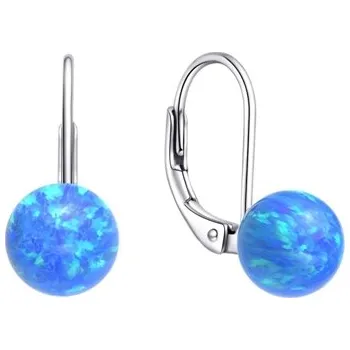 Náušnice Dámské stříbrné opálové naušnice kuličky STNAU2070F