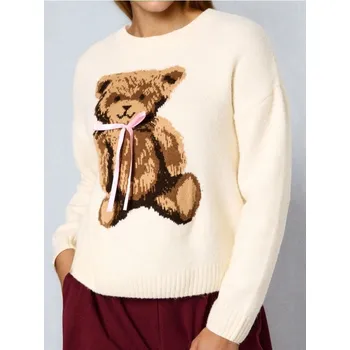 Dámské oblečení Sinsay - Svetr s potiskem - béžová - 391FJ-02X - 391FJ-02X-XXS