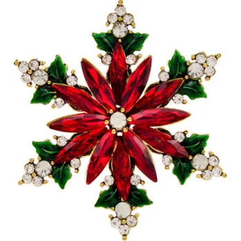 Brož B-TOP Sněhová Vločka zelená