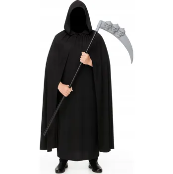 Karnevalový kostým HALLOWEENSKÝ KOSTÝM SMRŤ plášť s kapucí 120 cm převlek kostým KOSA
