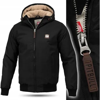 Pánská péřová kurtka Pitbull s kapucí Elkwood, velikost XL