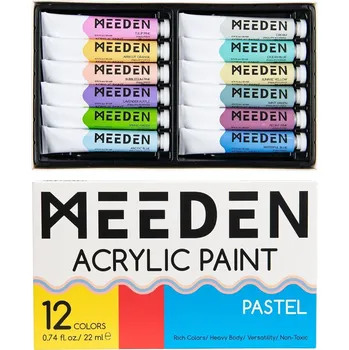 Výtvárné potřeby Meeden 34.1283 Sada akrylových barev Pastel Shades 12 x 22 ml