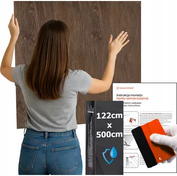 Tapeta Tapeta Samolepicí Vodotěsná do kuchyně na zeď Nábytek Tmavé dřevo