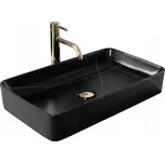 Umyvadlo na desku obdélníkové Rea Denis Black Stone Matt 35 cm černé