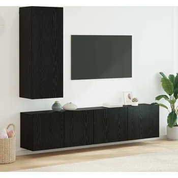 Obývací stěna vidaXL Nástěnná skříňka na TV 5 pcs Černý dub kompozitní dřevo [3402778]