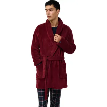 Pánský župan Pánský elegantní fleecový župan s křížem Vamp 23693 red porto velikost XXL