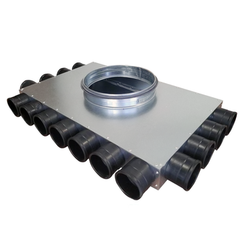 Vzduchotechnické potrubí Rozdělovač trojstranný jednřadý 15x50/200 (4+7+4+0) samotesnicí.