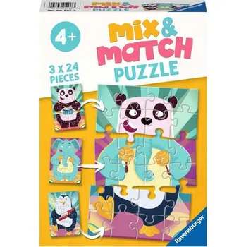 Puzzle Ravensburger Mix & Match Puzzle 3 x 24 dílků Zvířata