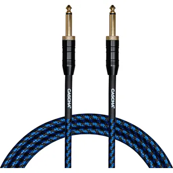 Cascha Professional Line Guitar Cable Tweed Blue 9 m Rovný - Rovný Nástrojový kabel