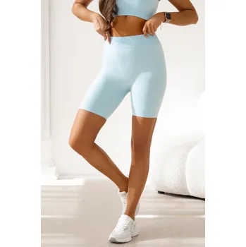 Bezešvé žebrované biker shorts Ballance baby blue Velikost: M/L