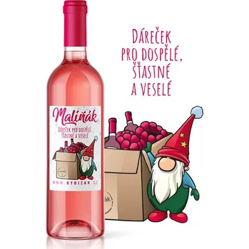 Víno Dáreček pro dospělé, šťastné a veselé - 11,5% alk. víno z malin | Rybízák.cz Maliňák ve skle 0,75l