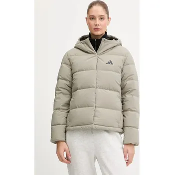 Péřová bunda adidas Helionic zelená barva, zimní, JX3027 97X, vel. XS