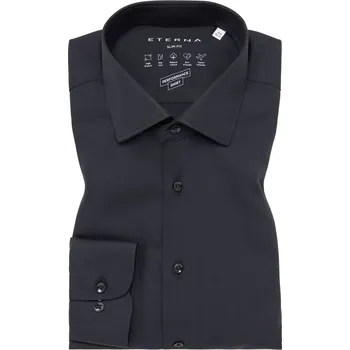 Pánská košile Košile Eterna Slim Fit Functional černá 4194_39F170 velikost: 40, délka rukávu: dlouhý rukáv