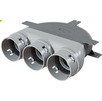 Vzduchotechnické potrubí Rozdělovač 3×75/125 – stropní – vnější vsuvka