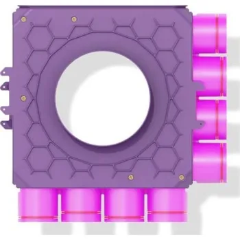 Příslušenství pro vzduchotechniku Jednokanálový dvoustranný průchozí rozdělovač 8x75/200-200, MAX-VENT