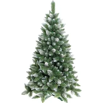 Vánoční stromek Piskáček Praha Jedle umělá s bílými konci v.180cm, umělý stojan