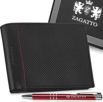 Peněženka Pánská kožená peněženka černá horizontální pravá kůže ochrana RFID ZAGATTO
