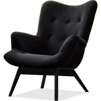 Křeslo MPT Křeslo ušák Fin černý velur/bukové podnoží Cenová skupina: Odstín dřeva nožičky