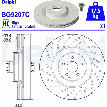 Brzdový kotouč Brzdový kotouč DELPHI BG9207C