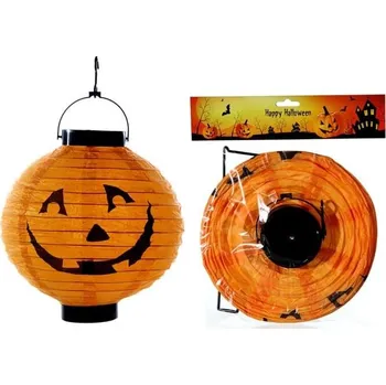 LED papírová lucerna, kulatá, cca 20 cm, "Dýně"