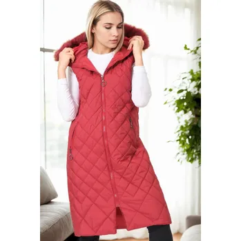 Pánská vesta Z9718 DEWBERRY WOMEN'S VEST-BURGUNDY dewberry bílá | tmavě červená 3455999