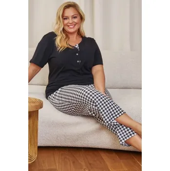 Dámské pyžamo Dámské pyžamo Doctor Nap 7267 - 7/8 nohavice Černá XL