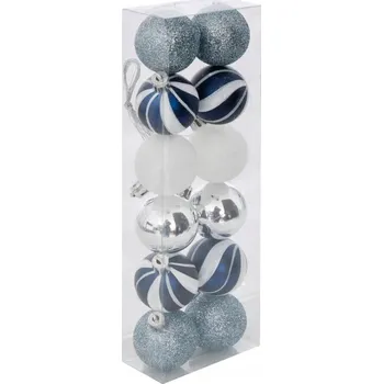 Vánoční dekorace VÁNOČNÍ VÁNOČNÍ BAŇKY Ø 4 CM SADA 12 KS KUSŮ