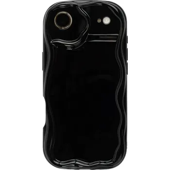 Pouzdro na mobilní telefon Silikonový vlnkovaný černý kryt pro iPhone 17 Air