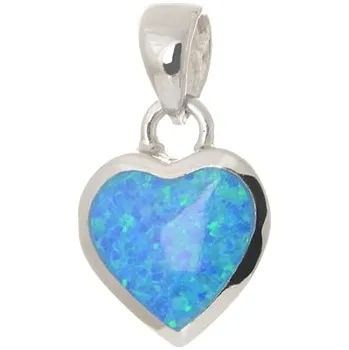 Přívěsek Stříbrný opálový přívěšek srdce STRZ0899F
