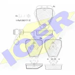 Icer 181693 Sada brzdových destiček, kotoučové brzdy
