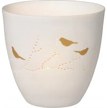 Svícen Com-Four CF18014 Figurka Domku, Porcelánový Svícen na Čajovou Svíčku, Bílý