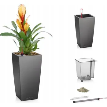 Květináč Květináč plast šedý Lechuza 18,5 cm x 9,5 x 18,5 cm