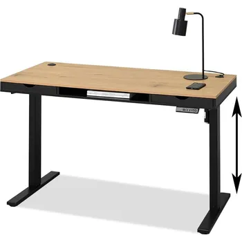Psací stůl MPT Elektricky nastavitelný psací stůl 140 x 60 cm - dub/černý - Otso