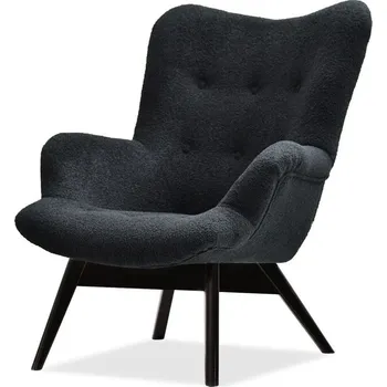 Křeslo MPT Křeslo ušák Fin černé bouclé/bukové podnoží Cenová skupina: Odstín dřeva nožičky