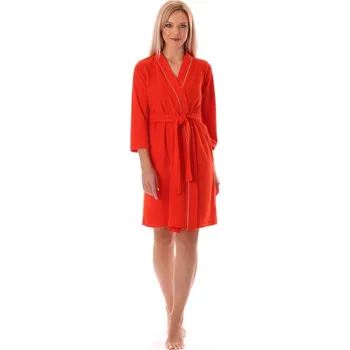 Dámský župan Dámský župan BARI kimono 3/4 červená - tomato - XXL
