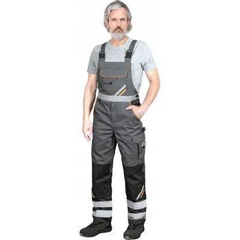 montérky Ochranné zahradnické kalhoty s laclem a reflexními pruhy PROM-B, velikost 48