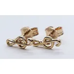 Klenoty Budín Dámské peckové zlaté náušnice z růžového zlata na puzetku houslový klíč 585/1,00gr HK2355 (Klenoty Budín Dámské peckové zlaté náušnice z růžového zlata na puzetku houslový klíč 585/1,00gr HK2355)