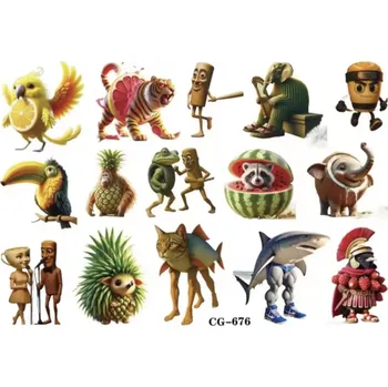 Odstranitelné tetování Dětské dočasné tetování - ITALIAN BRAINROT (D) (Značka: TAKARA TOMY)