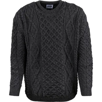 Dívčí mikina Vlnka Pánský vlněný svetr s kulatým výstřihem tmavě šedá velikost oblečení XXL