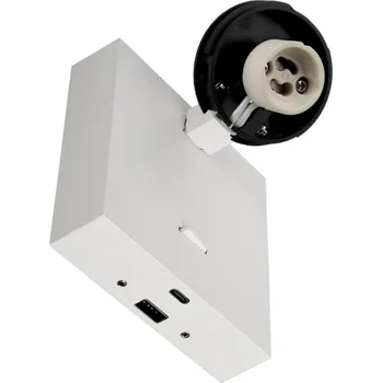 Nástěnné svítidlo Deko-Light svítidlo na čtení - Can Tilt hranatá základna s USB, 1x 7,5 W GU10, bílá 341347