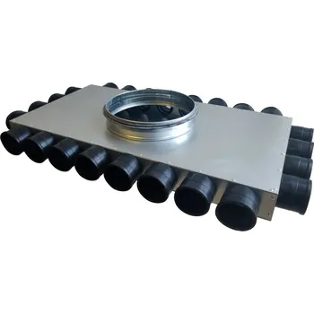 rozdělovač topení Rozdělovač čtyřstranný jednřadý 24x50/200 (4+8+4+8) samotesnicí