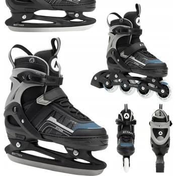 Kolečkové brusle Brusle 2v1 dětské ATTABO Bladeroll nastavitelné černo/modré 38-41