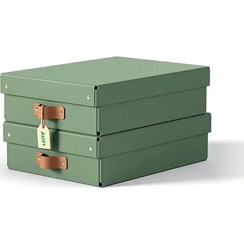 Úložný box LEITZ Puro, velikost M nízký, zelený - sada 2 ks