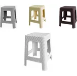 MEGA PLAST Taburet I zahradní polyratan, antracit 36 x 33 x 33cm