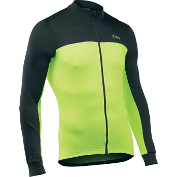 Pánské tričko NORTHWAVE Pánský cyklistický dres Force 2 LS Full Zip XL ČERNÁ