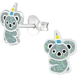 Majya Stříbrné náušnice KOALA JEDNOROŽEC Ag/; ≤0,45 g 11931