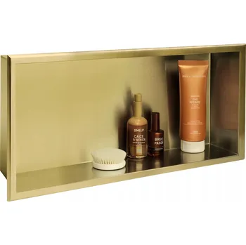 Vodovodní baterie Nika do koupelny k zazdění s okrajem 30x60 zlatá kartáčovaná - REA