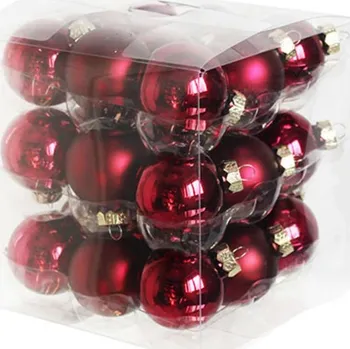 Vánoční ozdoba KLIA Koule sklo 2,5cm/27ks bordó