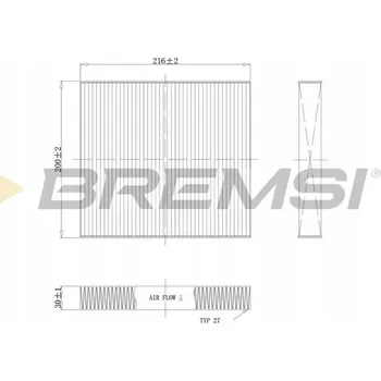 Kabinový filtr Bremsi FC1341C Filtr kabinowy